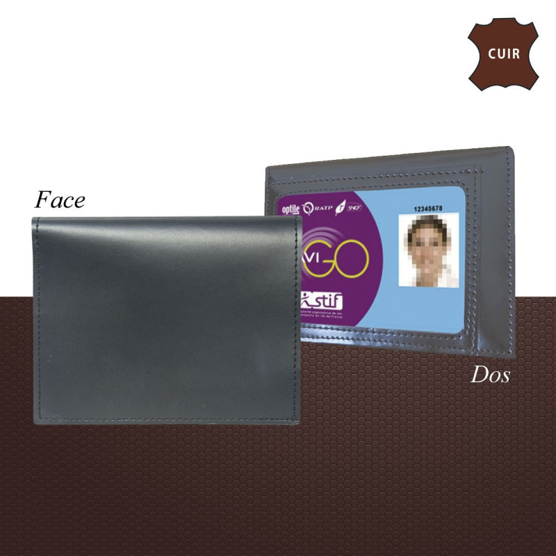 Porte-feuille 2 volets avec carte Navigo — cuir compact Porte-feuille 2 volets avec carte Navigo — cuir compact