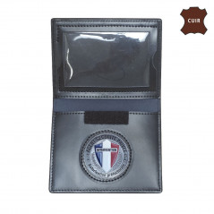 Porte-feuille Agent Sécurité Privée 2 volets + Navigo • Cuir Pro