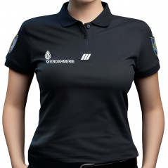 Polo Gendarmerie Femme Noir Cooldry® – Tailles XS-XL
