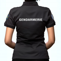 Polo Gendarmerie Noir pour femme – manches courtes
