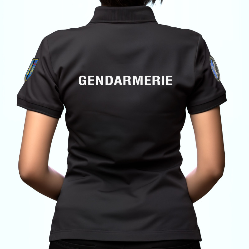 Polo Gendarmerie Femme Noir Cooldry® – Tailles XS-XL Polo Gendarmerie Femme Noir Cooldry® – Tailles XS-XL