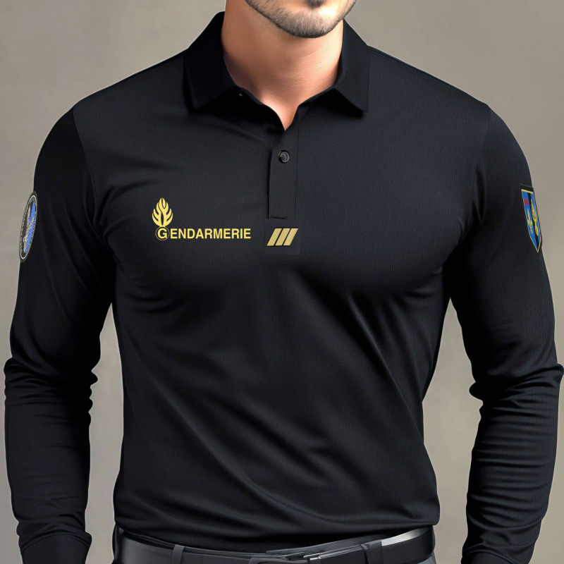 Polo Gendarmerie Mobile Noir Cooldry – Manches Longues Polo Gendarmerie Mobile Noir Cooldry – Manches Longues