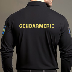 Polo Gendarmerie Mobile Noir Cooldry – Manches Longues