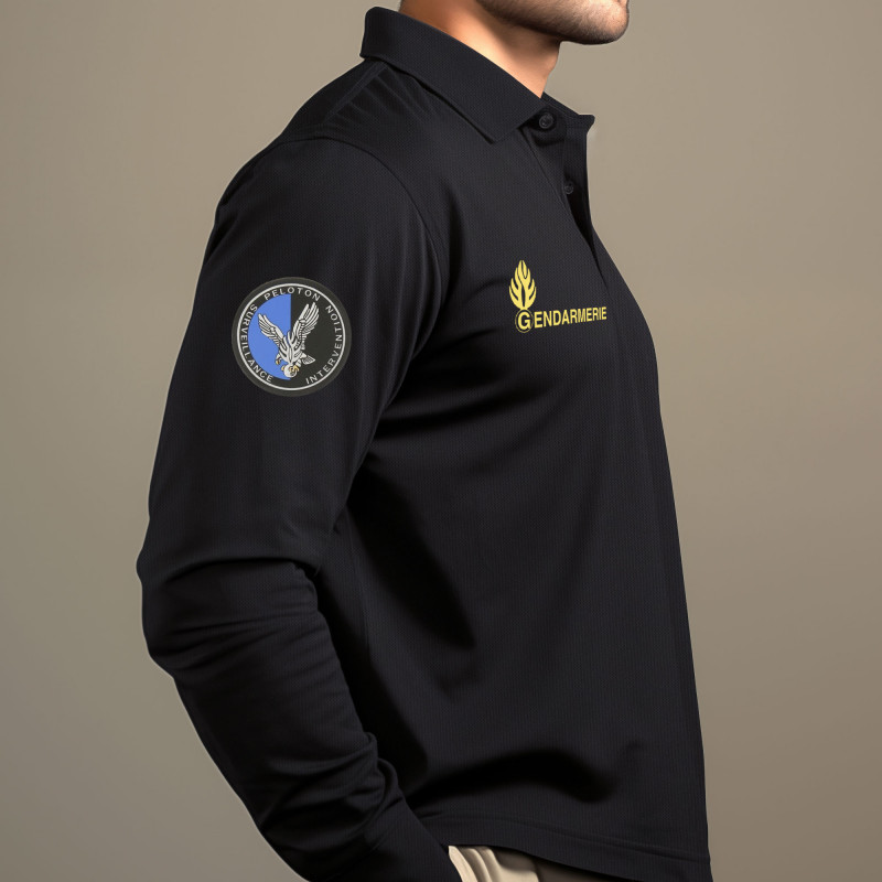 Polo Gendarmerie Mobile Noir Cooldry – Manches Longues Polo Gendarmerie Mobile Noir Cooldry – Manches Longues