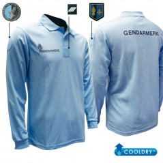 Polo Bleu Manches Longues – Cooldry Maille Piquée Polo Bleu Manches Longues – Cooldry Maille Piquée
