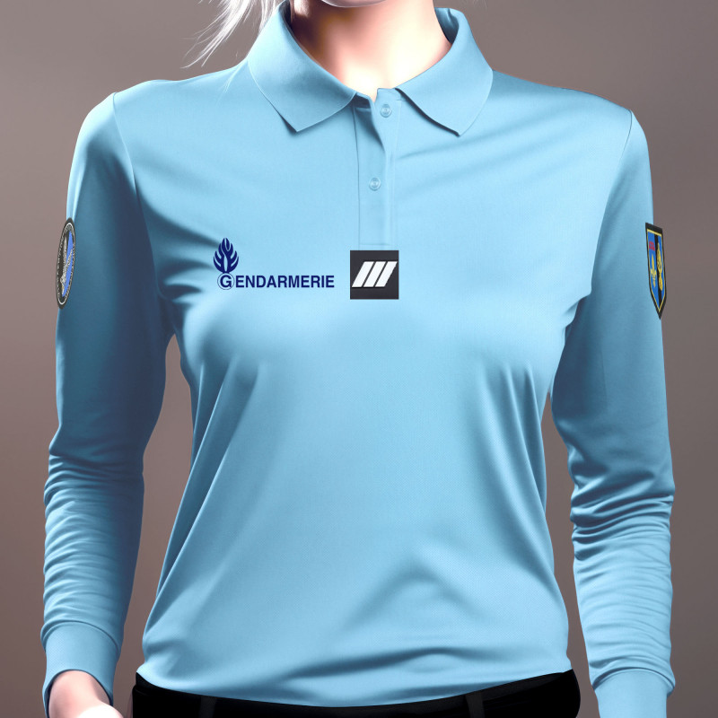 Polo Bleu Femme Manches Longues – Cooldry Maille Piquée Polo Bleu Femme Manches Longues – Cooldry Maille Piquée