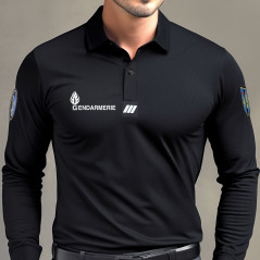 Polo Bleu Manches Longues – Cooldry Maille Piquée – Tailles S à XXL