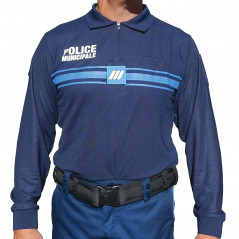 Polo Police Municipale manches longues Cooldry® Bleu-marine
