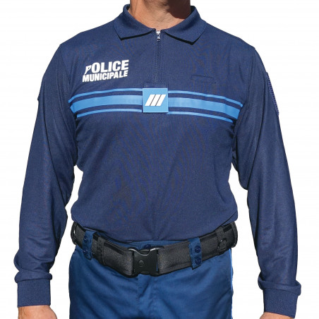 Polo Police Municipale manches longues Cooldry® Bleu-marine