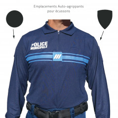 Polo Police Municipale manches longues Cooldry® – Bleu-marine