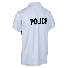 Polo POLICE Cooldry – Maille piquée anti-humidité – Bleu glacier