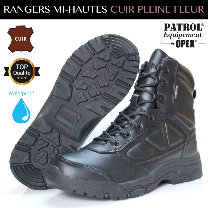 Rangers Mi-Hautes Full Cuir Waterproof – Tailles 37 à 47 Rangers Mi-Hautes Full Cuir Waterproof – Tailles 37 à 47