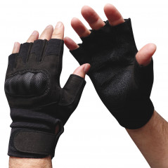 Mitaines coquées noires – protections tactiques intervention