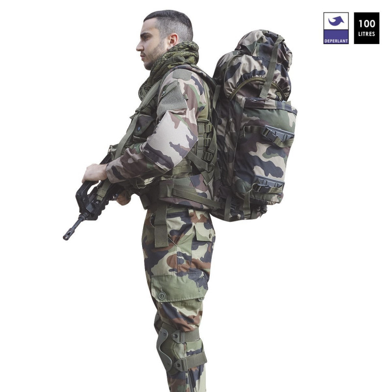 Sac à dos Intervention 100 L — grande capacité & sur-sac intégré, sac tactique robuste