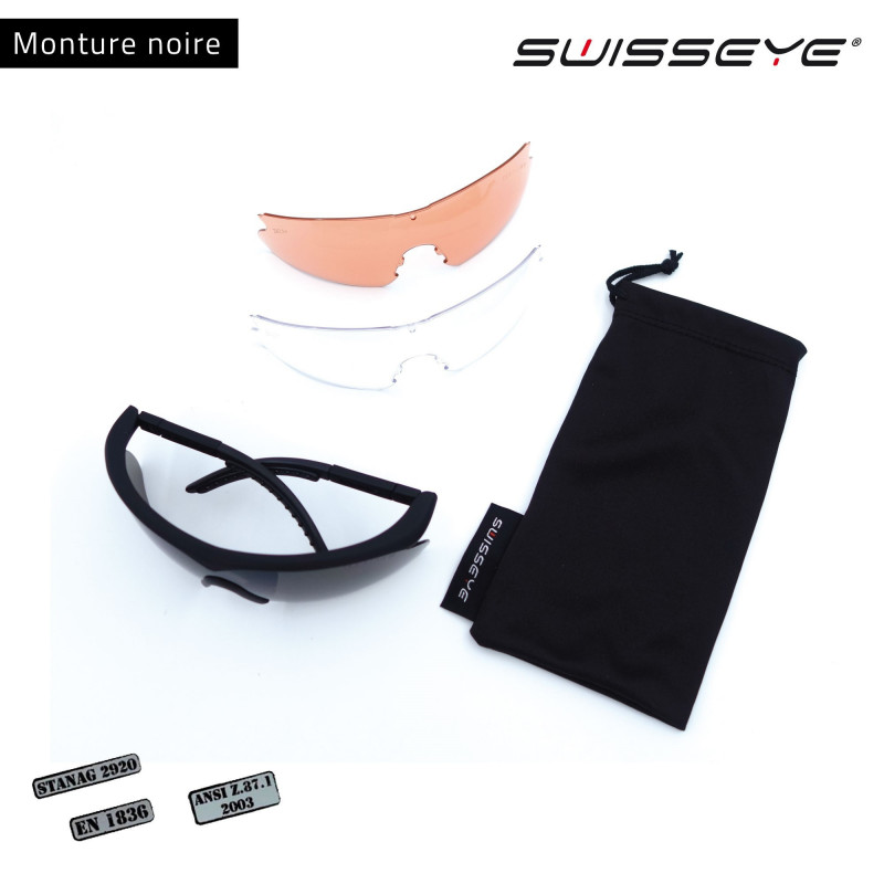 Lunettes balistiques SwissEye Raptor – protection UV + interchangeables verres
