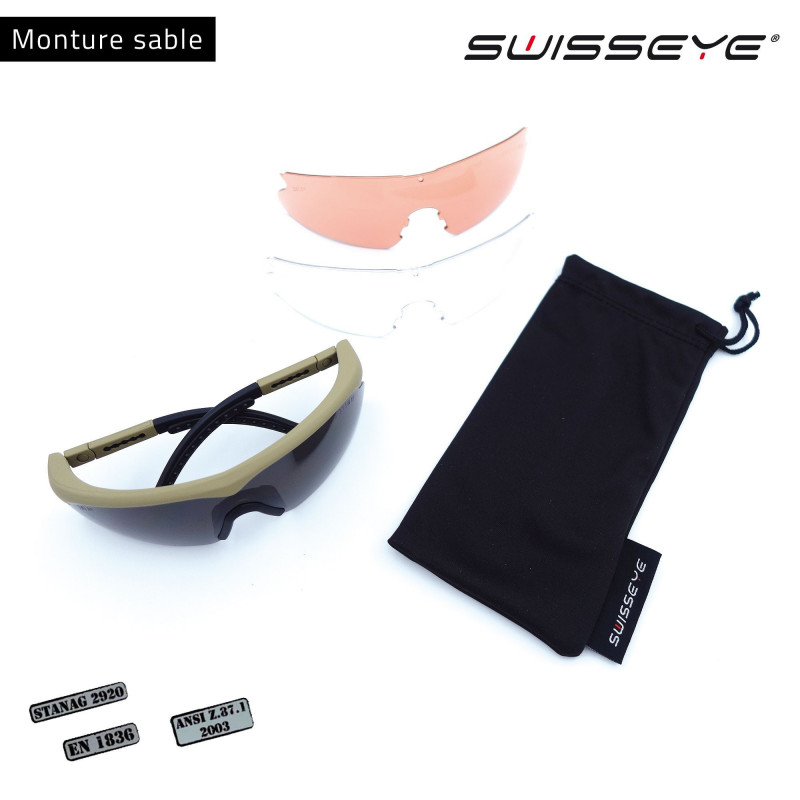 Lunettes balistiques SwissEye Raptor – protection UV + interchangeables verres