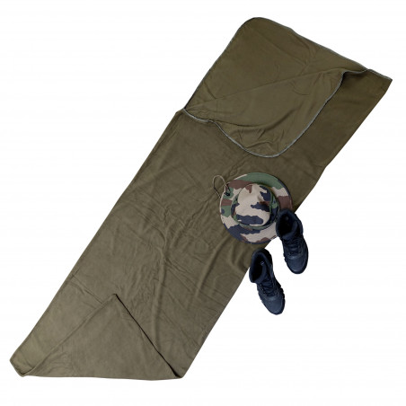 Sac à viande polaire + housse camo – 80 × 225 cm – polyester 180 g/m²