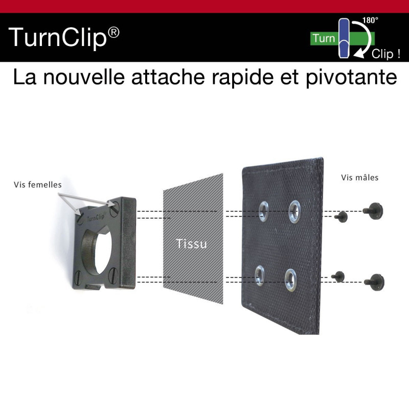 Turnclip Kit d’installation • Fixation rotative étui & accessoires