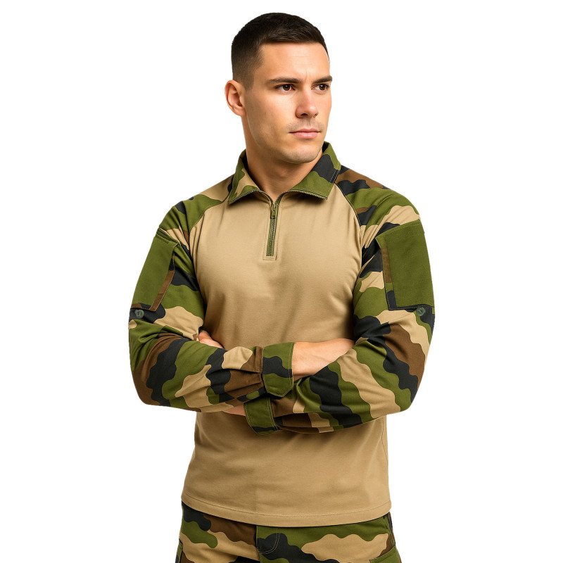 Chemise de Combat type UBAS en Coton – Camouflage Sable Chemise de Combat type UBAS en Coton – Camouflage Sable
