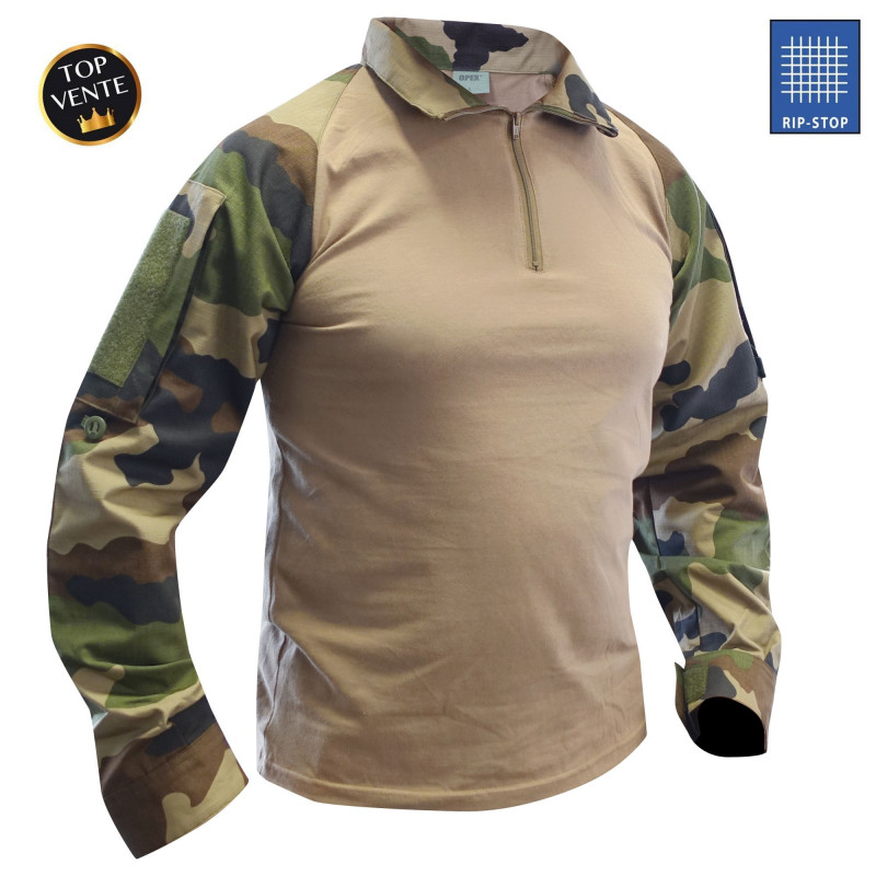 Chemise de Combat type UBAS en Coton – Camouflage Sable Chemise de Combat type UBAS en Coton – Camouflage Sable