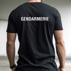 T-shirt noir manches courtes gendarmerie – coton 150 g/m² – marquage au choix