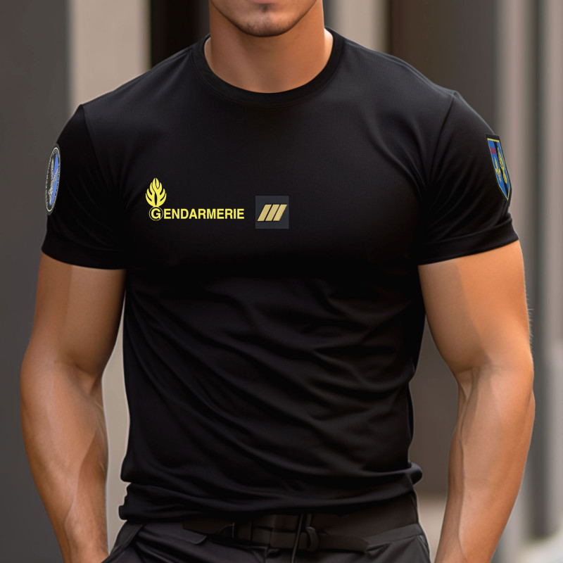 Tee-shirt Noir Manches Courtes – Cooldry Anti-Humidité Maille Piquée