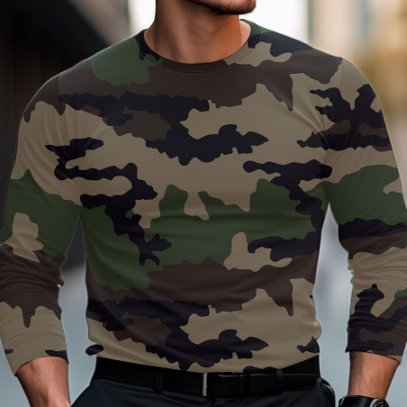 T-shirt Militaire manches longues Camouflage CE