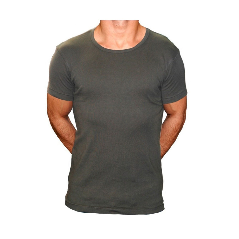 T-shirt slim vert côte 1x1