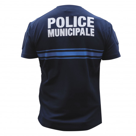 Tee-shirt « Police Municipale » Bleu Marine – Maille Piquée Cooldry®