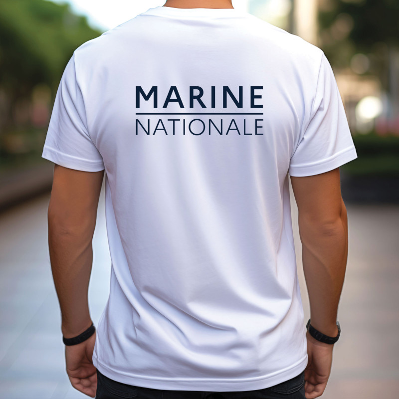 T-shirt blanc Marine Nationale – 100% coton, coupe classique unisexe T-shirt blanc Marine Nationale – 100% coton, coupe classique unisexe