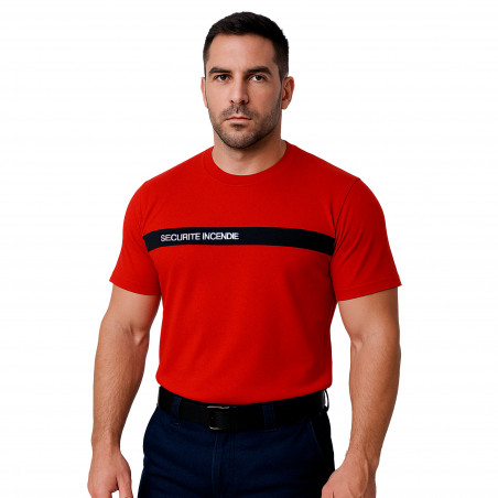 T-shirt SÉCURITÉ INCENDIE rouge