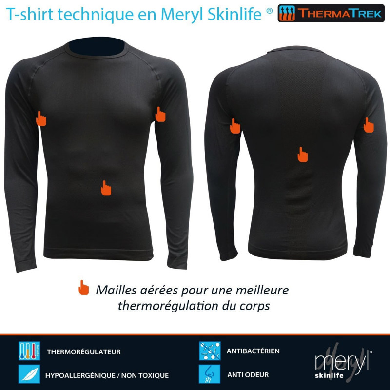 T-shirt Thermatrek manches longues – Thermorégulateur & antibactérien