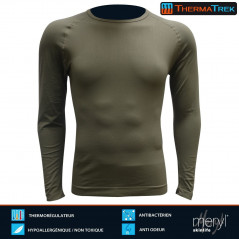 T-shirt Thermatrek manches longues thermorégulateur, antibactérien, hypoallergénique et anti-odeur