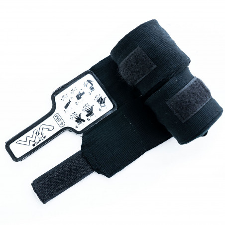 Paire de Bandes Whipup 4,5 m – Bandages Boxe Noir | Pros-FAS
