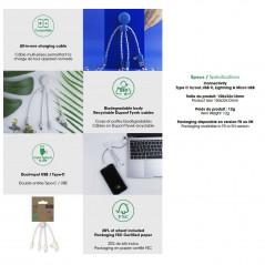 Câble Multi-Connecteurs – 4 en 1 USB-C / Lightning / Micro-USB