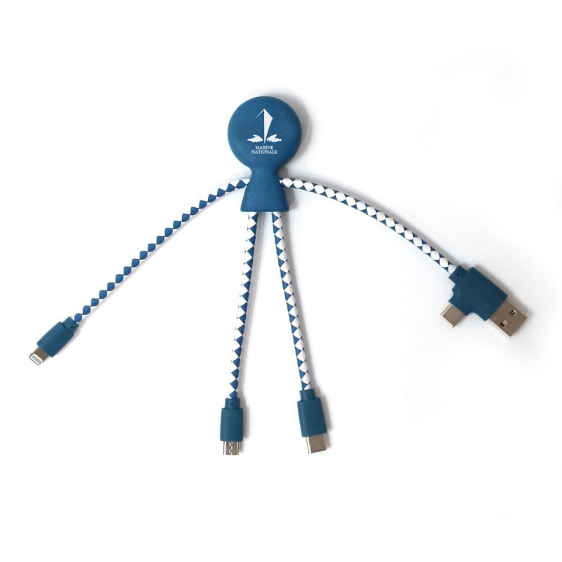 Câble Multi-Connecteurs 4 en 1 – USB-C, Lightning, Micro-USB – Format compact
