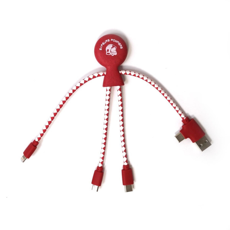 Câble Multi-Connecteurs 4 en 1 – USB-C, Lightning, Micro-USB – Format compact