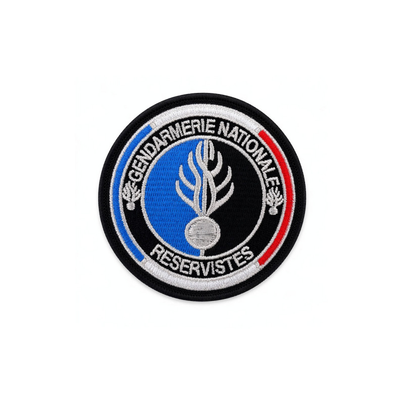 Écusson Gendarmerie Nationale réserviste rond brodé velcro