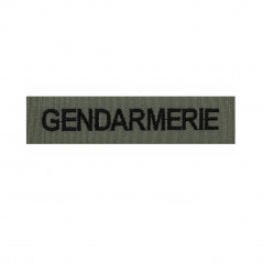 Bande Gendarmerie brodée fond noir velcro patch tactique identification