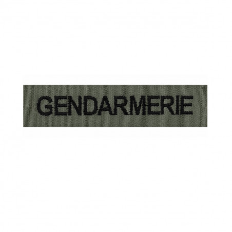 Bande Gendarmerie brodée fond noir velcro patch tactique identification