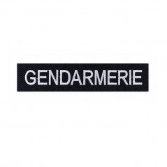 Bande Gendarmerie brodée fond noir velcro patch identification tactique