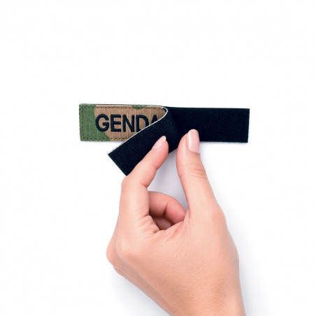 Bande Gendarmerie Brodée Fond Camouflage Velcro Patch Tactique