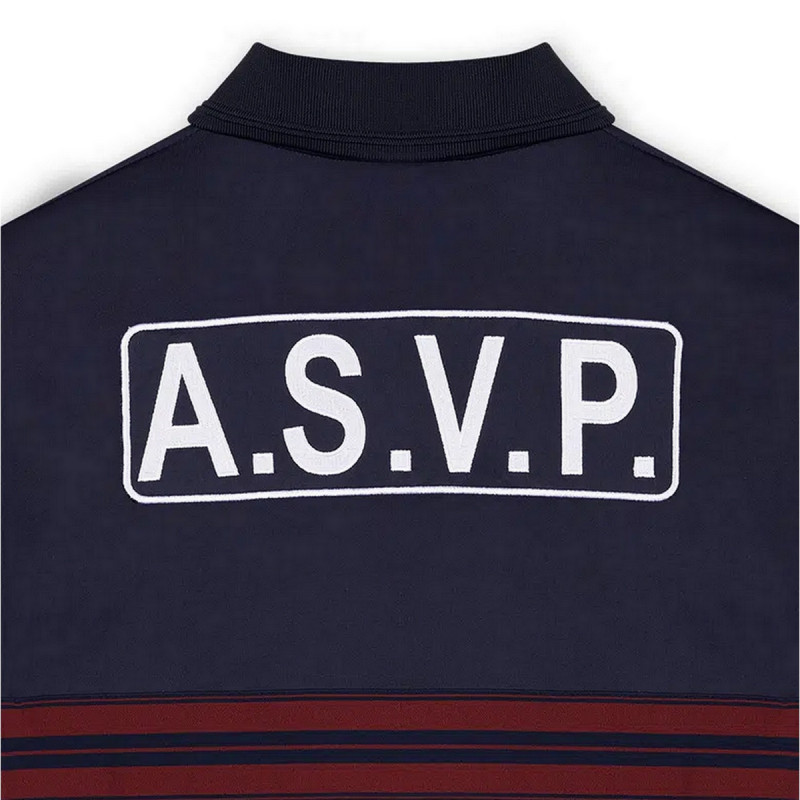 Polo ASVP Manches Longues Maille Respirante Bleu Marine Polo ASVP Manches Longues Maille Respirante Bleu Marine