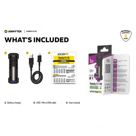 Chargeur Armytek Handy C1 VAPE EDITION USB