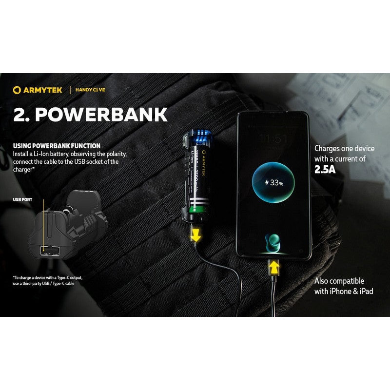 Chargeur Armytek Handy C1 VAPE EDITION USB
