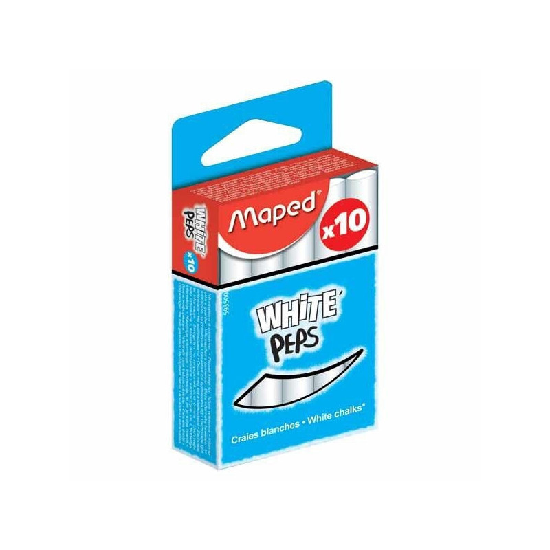 Lot de 10 craies blanches - MAPED