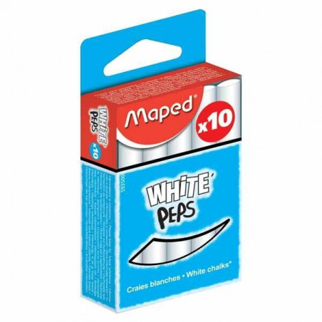 Lot de 10 craies blanches - MAPED