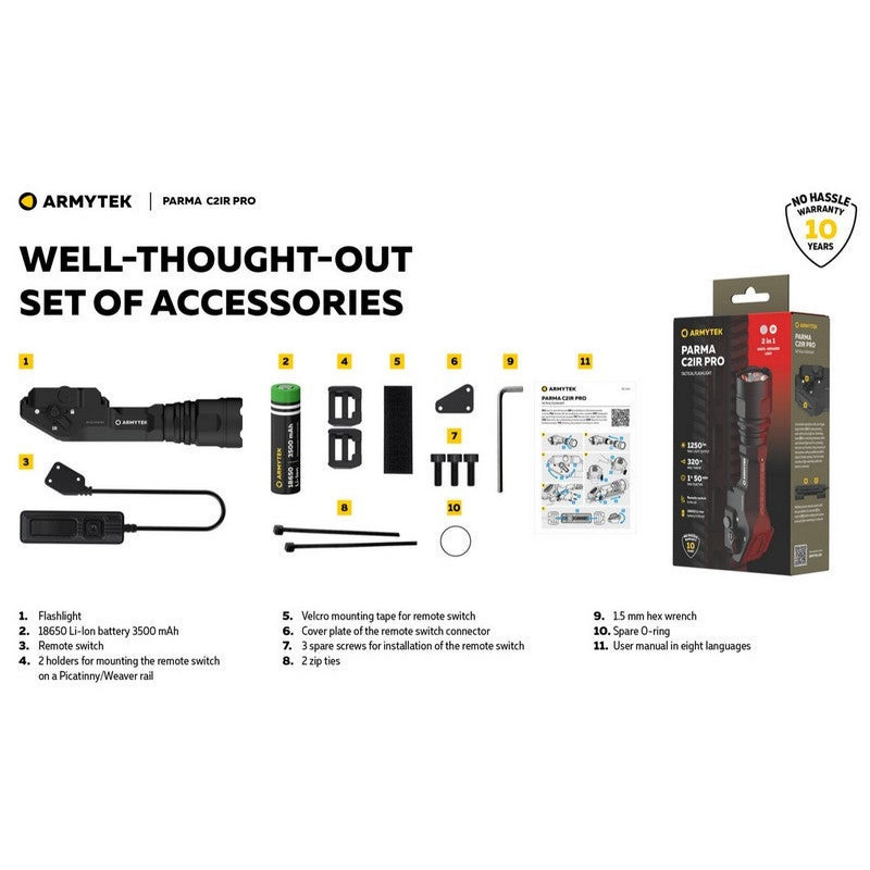 Lampe torche PARMA Armytek C2iR Pro 1250 Lumens