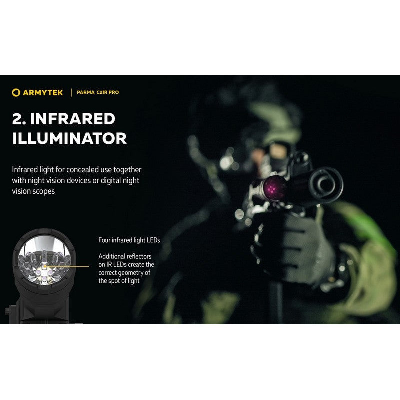 Lampe torche PARMA Armytek C2iR Pro 1250 Lumens