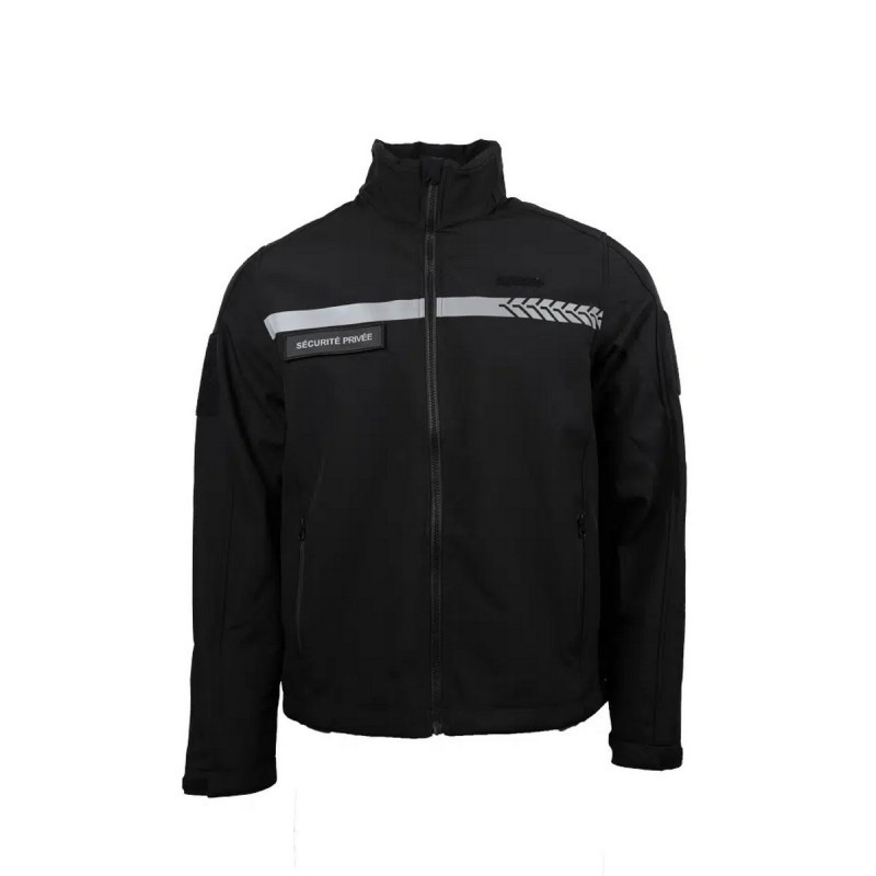 Softshell sécurité privée avec bandes HV – GK SAFETEK®️